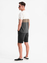 Ombre Clothing Herren-Shorts mit elastischem Bund und Wascheffekt - schwarz