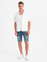 Ombre Clothing Herren-kurze Jeansshorts mit zerrissenen Hosenbeinen - blau