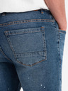 Ombre Clothing Herren-kurze Jeansshorts mit zerrissenen Hosenbeinen - blau