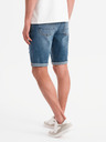 Ombre Clothing Herren-kurze Jeansshorts mit zerrissenen Hosenbeinen - blau