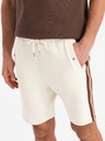 Ombre Clothing Herren-Sweatshorts mit Paspelierung und geripptem Bund - cremeweiß