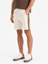 Ombre Clothing Herren-Sweatshorts mit Paspelierung und geripptem Bund - cremeweiß