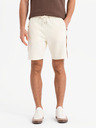 Ombre Clothing Herren-Sweatshorts mit Paspelierung und geripptem Bund - cremeweiß