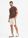 Ombre Clothing Herren-Sweatshorts mit Paspelierung und geripptem Bund - cremeweiß