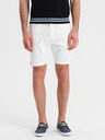 Ombre Clothing Herren-Jeansshorts mit umgeschlagenem Beinabschluss - weiß