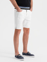 Ombre Clothing Herren-Jeansshorts mit umgeschlagenem Beinabschluss - weiß
