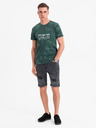 Ombre Clothing Herren-kurze Jeansshorts mit Rissen und umgeschlagenem Beinabschluss - grau