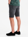 Ombre Clothing Herren-kurze Jeansshorts mit Rissen und umgeschlagenem Beinabschluss - grau