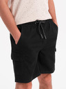 Ombre Clothing Herren-Baumwollshorts mit elastischem Bund - schwarz