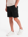 Ombre Clothing Herren-Baumwollshorts mit elastischem Bund - schwarz