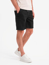 Ombre Clothing Herren-Baumwollshorts mit elastischem Bund - schwarz