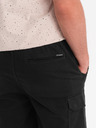 Ombre Clothing Herren-Baumwollshorts mit elastischem Bund - schwarz