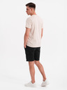 Ombre Clothing Herren-Baumwollshorts mit elastischem Bund - schwarz