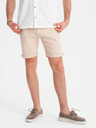 Ombre Clothing Herren-Jeansshorts mit umgeschlagenem Beinabschluss - cremeweiß