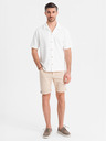 Ombre Clothing Herren-Jeansshorts mit umgeschlagenem Beinabschluss - cremeweiß