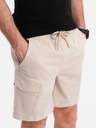 Ombre Clothing Herren-Shorts in lockerer Passform mit Cargotaschen - cremeweiß
