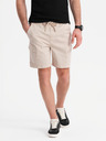 Ombre Clothing Herren-Shorts in lockerer Passform mit Cargotaschen - cremeweiß