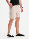 Ombre Clothing Herren-Shorts in lockerer Passform mit Cargotaschen - cremeweiß