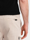 Ombre Clothing Herren-Shorts in lockerer Passform mit Cargotaschen - cremeweiß