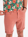 Ombre Clothing Herren-Jeansshorts mit umgeschlagenem Beinabschluss - korallenrot