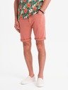 Ombre Clothing Herren-Jeansshorts mit umgeschlagenem Beinabschluss - korallenrot