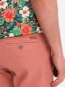 Ombre Clothing Herren-Jeansshorts mit umgeschlagenem Beinabschluss - korallenrot