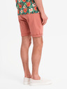 Ombre Clothing Herren-Jeansshorts mit umgeschlagenem Beinabschluss - korallenrot