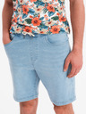 Ombre Clothing Herren-Shorts mit elastischem Bund und Used-Effekt - hellblau