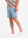 Ombre Clothing Herren-Shorts mit elastischem Bund und Used-Effekt - hellblau