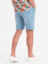 Ombre Clothing Herren-Shorts mit elastischem Bund und Used-Effekt - hellblau