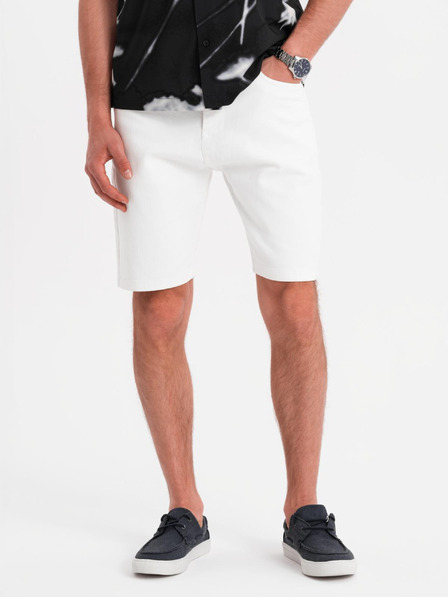 Ombre Clothing Herren-Jeansshorts im klassischen Schnitt - weiß