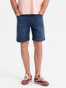 Ombre Clothing Herren-Shorts mit elastischem Bund und Used-Effekt - blau