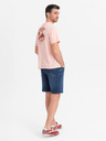 Ombre Clothing Herren-Shorts mit elastischem Bund und Used-Effekt - blau
