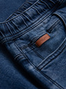 Ombre Clothing Herren-Shorts mit elastischem Bund und Used-Effekt - blau