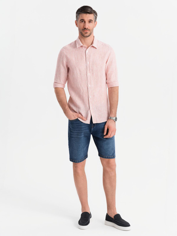 Ombre Clothing Herren-Jeansshorts im klassischen Schnitt - dunkelblau