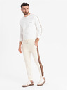 Ombre Clothing Herren-Jogginghose mit Saum und gerippten Beinabschlüssen - creme
