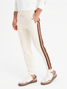 Ombre Clothing Herren-Jogginghose mit Saum und gerippten Beinabschlüssen - creme