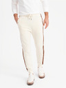 Ombre Clothing Herren-Jogginghose mit Saum und gerippten Beinabschlüssen - creme