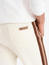 Ombre Clothing Herren-Jogginghose mit Saum und gerippten Beinabschlüssen - creme