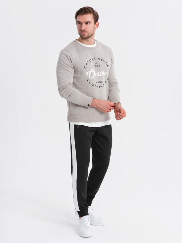 Ombre Clothing Herren-Jogginghose mit kontrastierendem Saum - schwarz