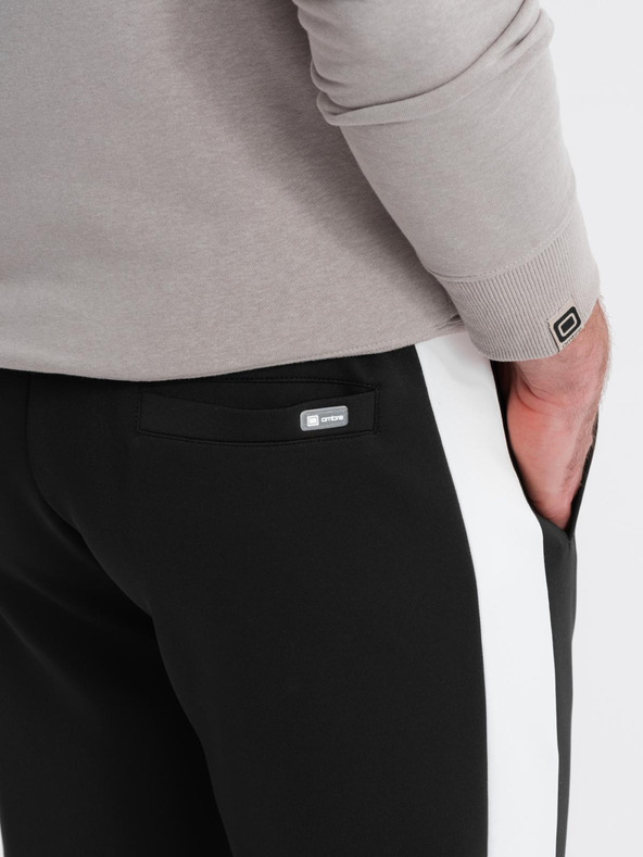 Ombre Clothing Herren-Jogginghose mit kontrastierendem Saum - schwarz