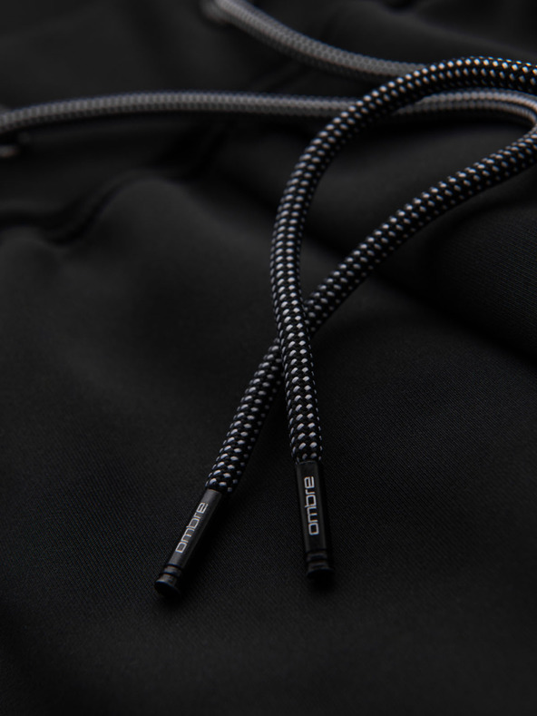 Ombre Clothing Herren-Jogginghose mit kontrastierendem Saum - schwarz