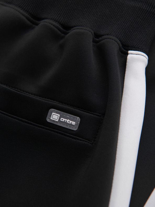 Ombre Clothing Herren-Jogginghose mit kontrastierendem Saum - schwarz