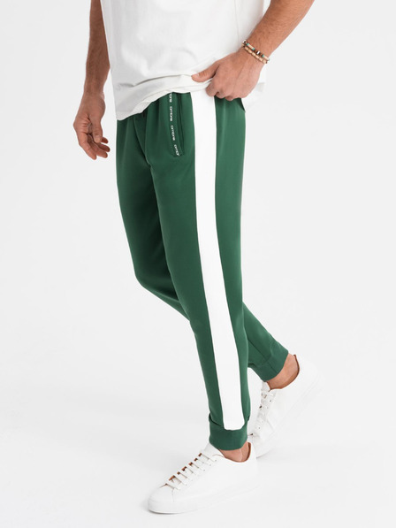 Ombre Clothing Herren-Jogginghose mit kontrastierendem Saum - dunkelgrün