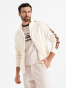 Ombre Clothing Herren-Sweatjacke mit hohem Kragen und Saum - creme