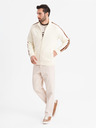Ombre Clothing Herren-Sweatjacke mit hohem Kragen und Saum - creme