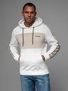 Ombre Clothing Herren-Kapuzenjacke aus Baumwolle mit Kontrastdetails - weiß