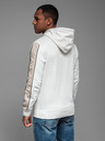 Ombre Clothing Herren-Kapuzenjacke aus Baumwolle mit Kontrastdetails - weiß
