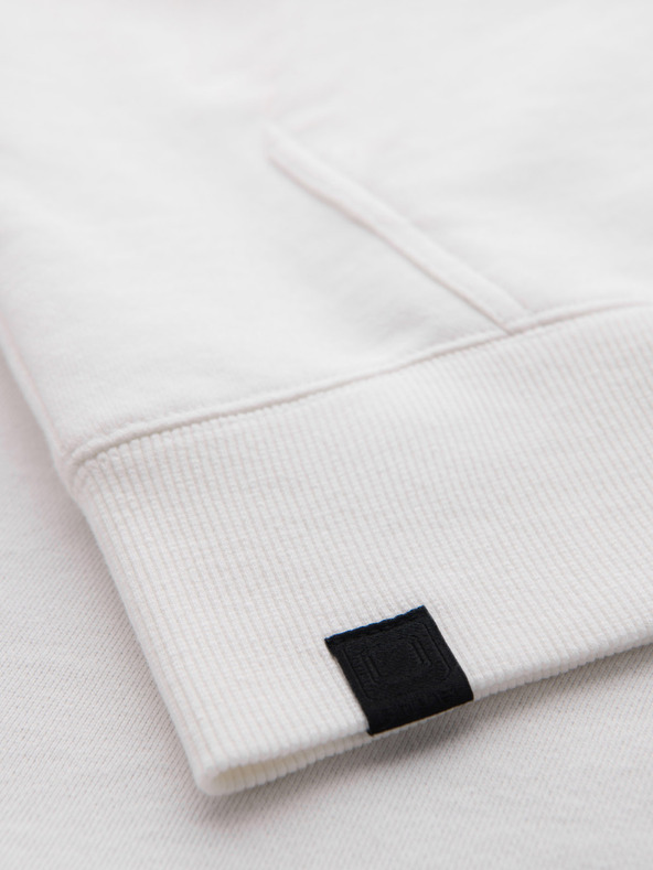 Ombre Clothing Herren-Kapuzenjacke aus Baumwolle mit Kontrastdetails - weiß