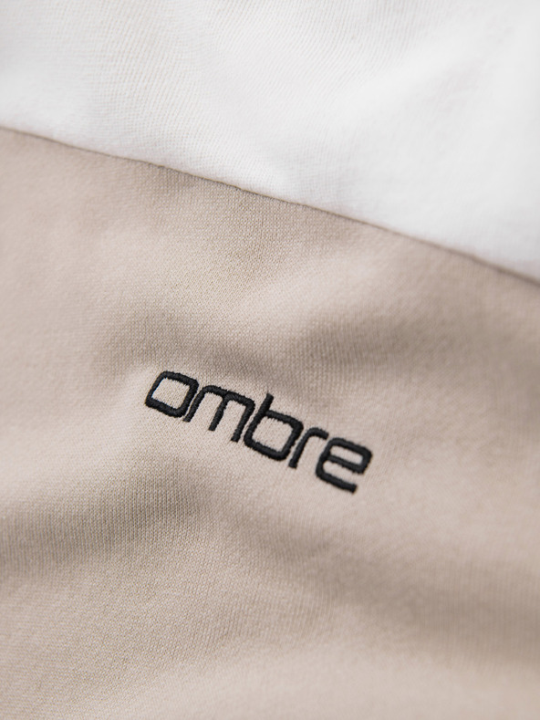 Ombre Clothing Herren-Kapuzenjacke aus Baumwolle mit Kontrastdetails - weiß